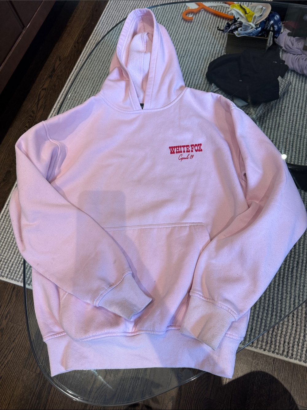 White Fox Boutique Light Pink Logo Hoodie